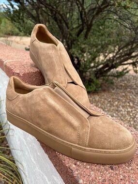 NWOB Kurt Geiger London Lennon Slip-On Suede Sneakers Dark Beige Men’s